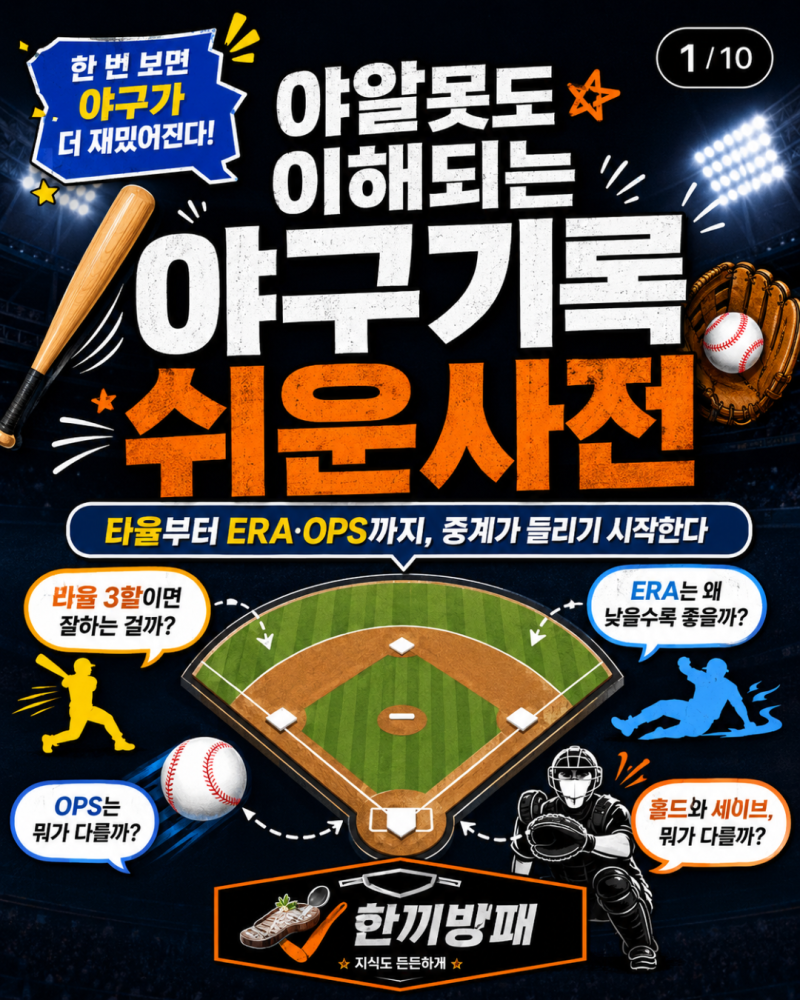 야알못도 이해되는 야구기록 쉬운사전