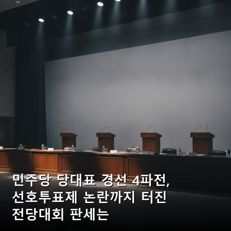 민주당 당대표 경선 4파전, <b>선호투표제</b> 논란까지 터진... 