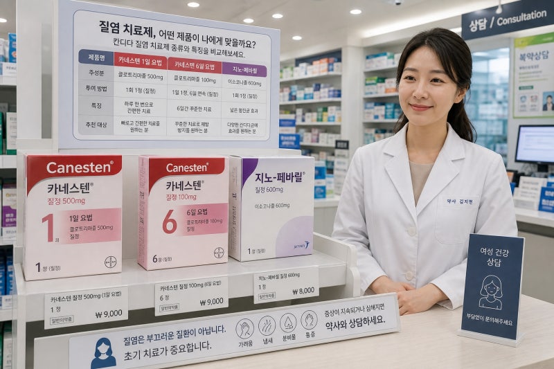 칸디다질염 약국약 종류와 이름 질정 추천 vs 항진균제 연고 사용법