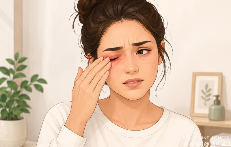 눈 주변 두드러기 각질 건조 가려움 눈가 두덩이 빨갛게 아토피 피부염 ? 해결법