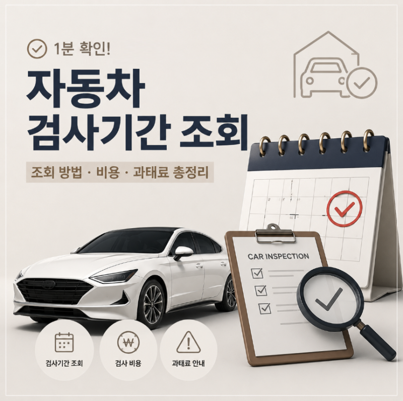 [꿀팁] 자동차 정기검사 조회하는 방법 : 검사기간 놓치면 최대 60만원...? 조회는 1분이면 끝!