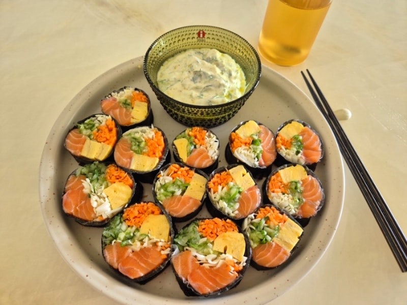 [인도에서 요리하기]연어 다이어트 김밥/ 저탄수 김밥/ 밥없는 김밥 만들기