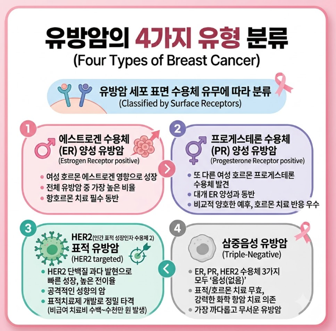 유방암 4가지 유형과 회당 700만 원 '키트루다' , 가족력이 있다면 '이 조건'부터 알아보자