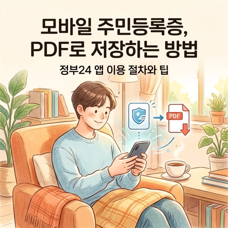 모바일 주민등록등본 PDF 저장 방법, 정부24 앱 발급 순서 정리