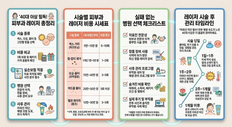 피부과 레이저 비용, 시술별 가격표와 실손보험 적용법 총정리