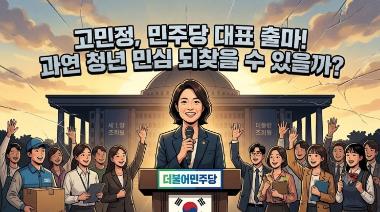 <b>고민정</b> 의원 <b>당대표 출마</b> 선언, 과연 민주당의 청년 민심을... 