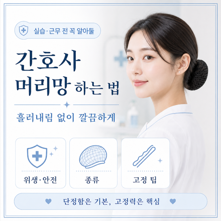 간호사 머리망 하는 법, 흘러내림 없이 깔끔하게