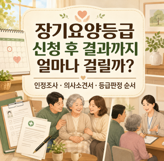 장기요양등급 신청 후 결과까지 얼마나 걸릴까?｜인정조사·의사소견서·등급판정 순서