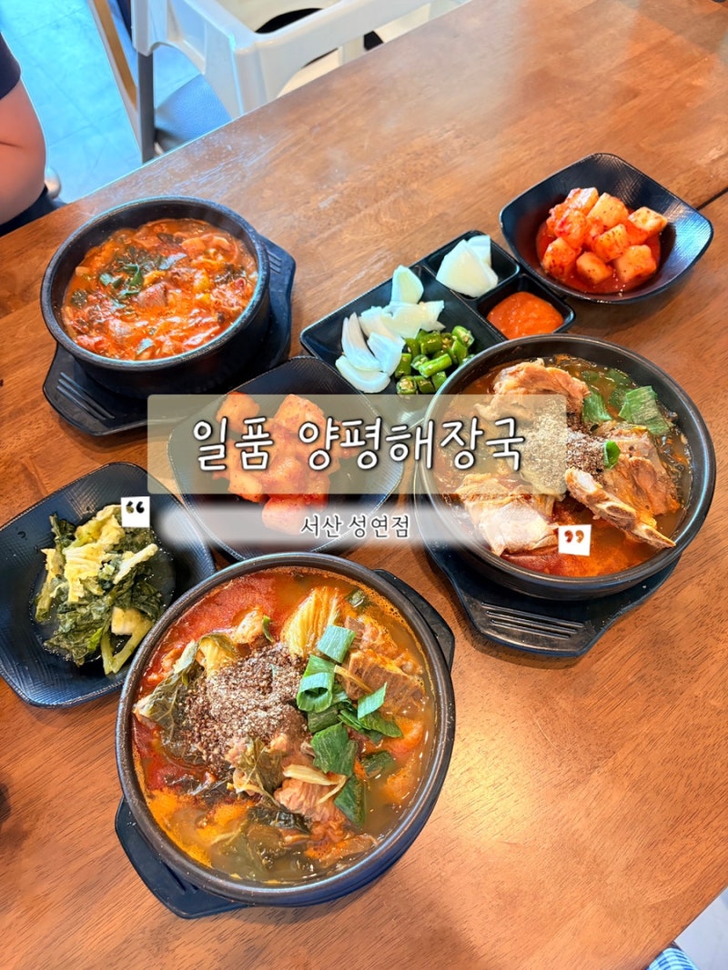 서산 성연 맛집 일품 양평해장국 서산 성연점(뼈다귀해장국, 얼큰순대국밥)