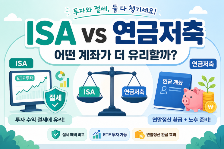 <b>ISA</b> vs 연금저축, 어떤 <b>계좌</b>가 더 유리할까?