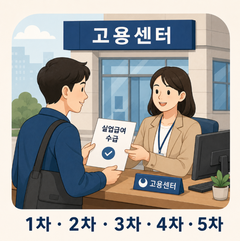 실업급여 실업인정일 구직 활동 재취업 서류, 제출 (1차,2차~4차,5차)