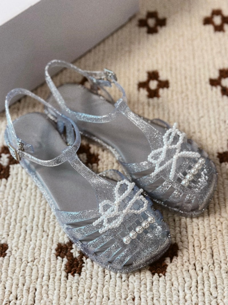 장마철 젤리슈즈 추천 슈콤마보니 젤리슈즈 리본 젤리 샌들 후기 DW2AM26001GRY