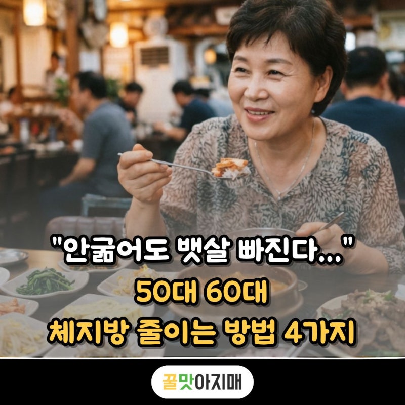 '안굶어도 뱃살 빠진다...' 50대 60대 체지방 줄이는 방법 4가지