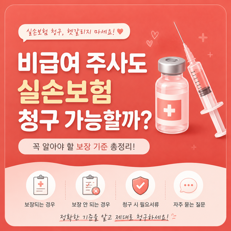 비급여 주사도 실손보험 청구 가능할까? 꼭 알아야 할 보장 기준