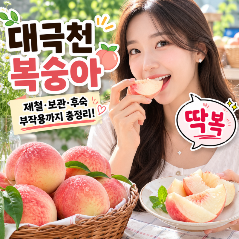 대극천복숭아 뜻 제철 시기 보관 껍질 후숙 딱복 부작용