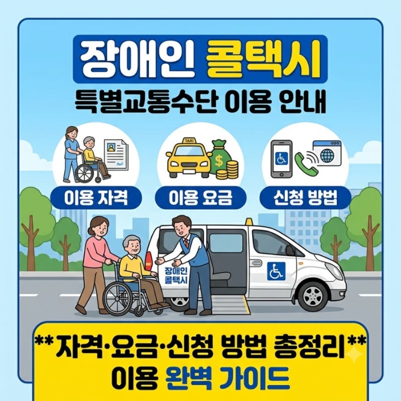 장애인 콜택시·특별교통수단 이용 안내자격·요금·신청 방법 총정리