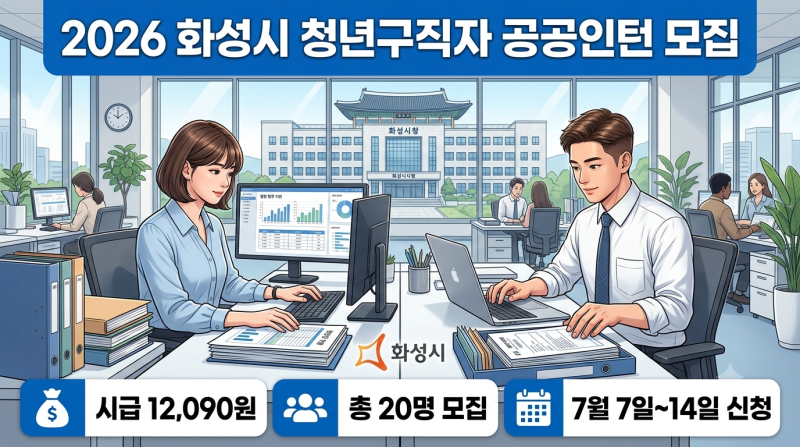 2026 화성시 청년구직자 공공인턴 모집! 월급·신청자격·일정 총정리