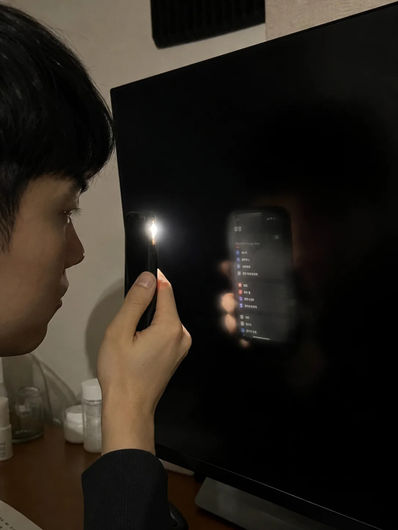 삼성 스마트모니터 M8 화면 안나옴, 백라이트인지 메인보드 쇼트인지 자가진단