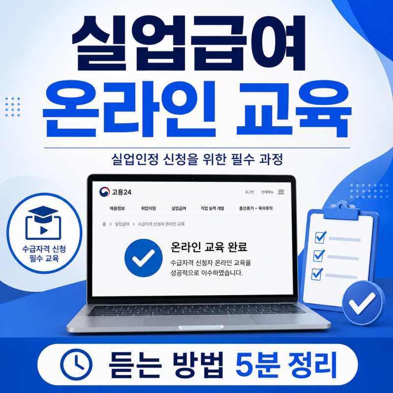 실업급여 수급자격 신청자 온라인 교육 듣는 방법, 고용24에서 신청 전 꼭 해야 할 절차