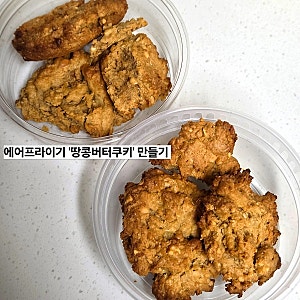 맛없는 땅콩버터 활용해서 '땅콩버터쿠키' 에어프라이기 간단히 만드는 레시피 /다이어트쿠....