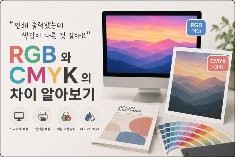 "인쇄 출력했는데 색감이 다른 것 같아요" RGB CMYK 차이 알아보기