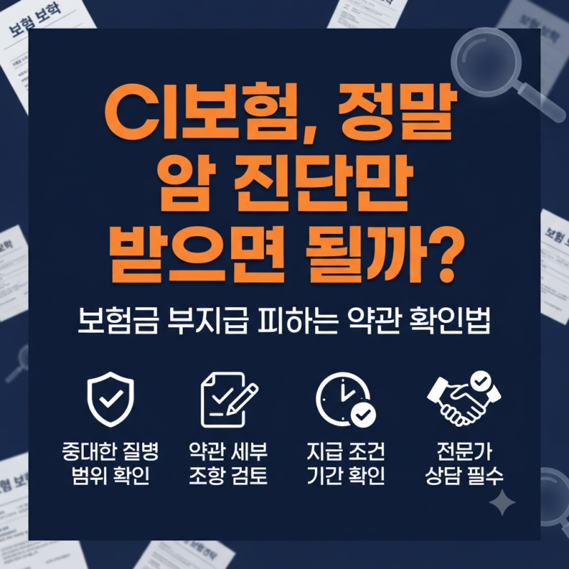 CI보험 가입자라면 반드시 확인해야 할 '지급 조건'의 잔인한 진실