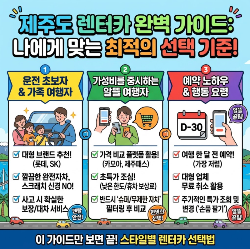 제주도 렌터카 가격 비교 사이트 추천 및 완전자차 보험 선택 꿀팁