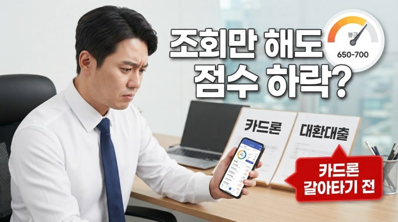 카드론 갈아타려다 조회만 했는데 신용점수 떨어질까 불안할 때