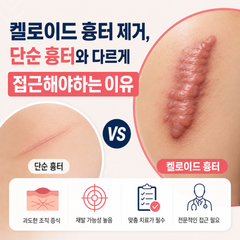 켈로이드 흉터 제거, 단순 흉터와 다르게 접근해야하는 이유