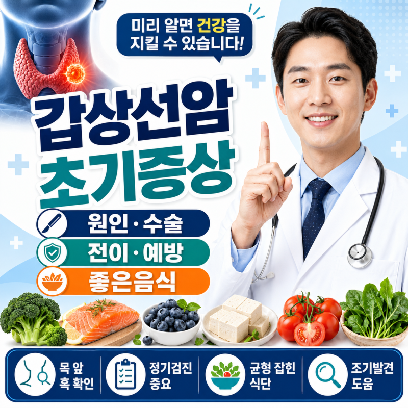 갑상선암 원인과 초기증상, 수술이 필요한 경우와 전이 예방 좋은음식