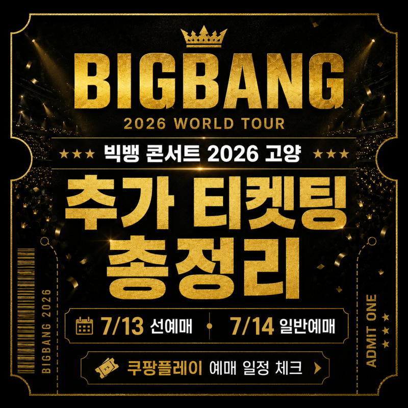 빅뱅 신곡 발표 확정에 2026 콘서트 추가 티켓팅 공지까지 1인 2매 언제 가능할까?