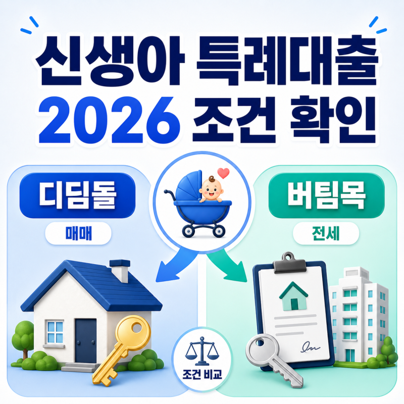 신생아 특례대출 조건 2026년 기준 지금 당장 확인하기