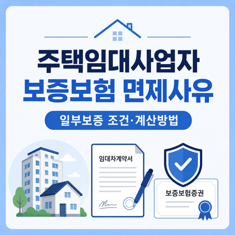 주택임대사업자 보증보험 면제사유, 일부보증 가입조건과 계산방법