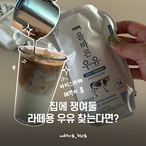 멸균우유 추천! [비락 올바른우유]로 라떼 만들어본 후기ㅣ내돈내산