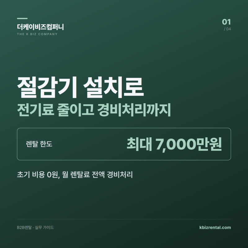 절감기 설치로 전기료 줄이고 경비처리까지 — B2B렌탈 활용법