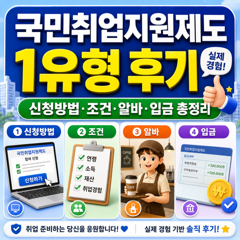 국민취업지원제도 1유형 후기, 신청방법·조건·알바·입금 총정리