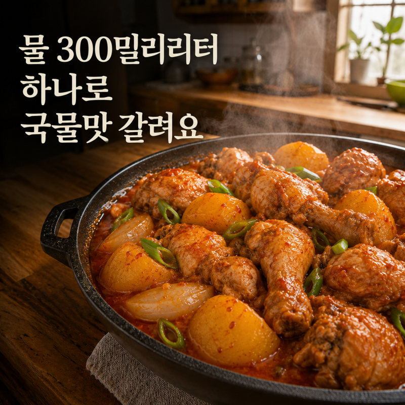 "국물만 짜지더라니.."닭볶음탕 레시피, 양념 배는 순서와 감자 넣는 타이밍