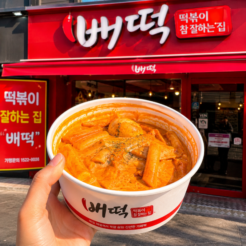 배떡 로제떡볶이 메뉴 맵기 추천 순한맛 쌀떡 밀떡 칼로리 뜻 후기