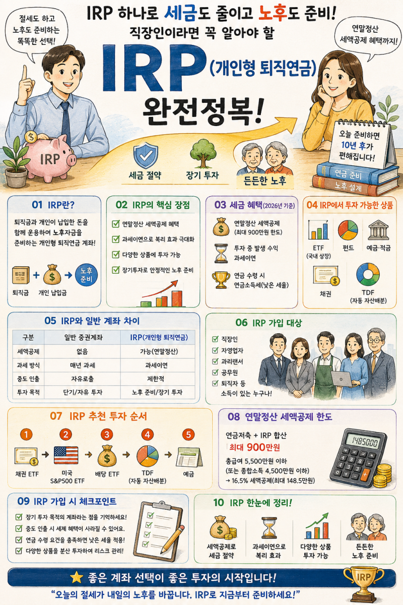 IRP 쉽게 이해하기! 과세이연과 노후 준비로, 직장인이 알아야 할 개인형 퇴직연금