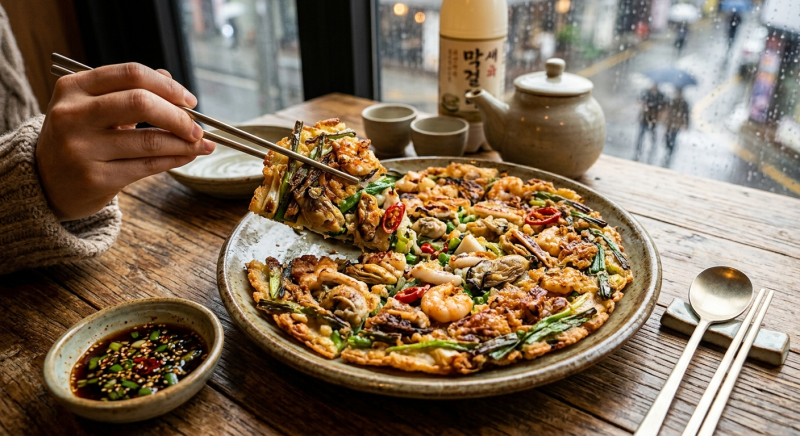 비 오는 날 감칠맛 업! 집에서 바삭하게 성공하는 해물파전 황금레시피
