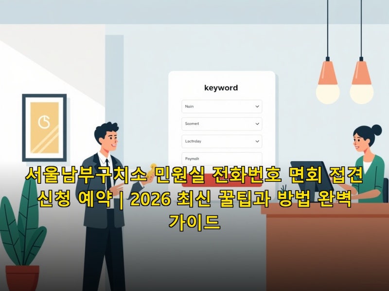 서울남부구치소 민원실 전화번호 면회 접견 신청 예약 | 2026 최신 꿀팁과 방법 완벽 가이드