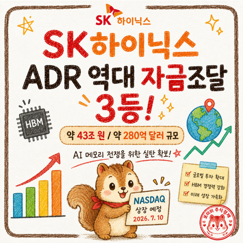 SK하이닉스 ADR 나스닥 상장｜ADR 뜻, 43조 자금조달, HBM 투자와 주가 전망 총정리