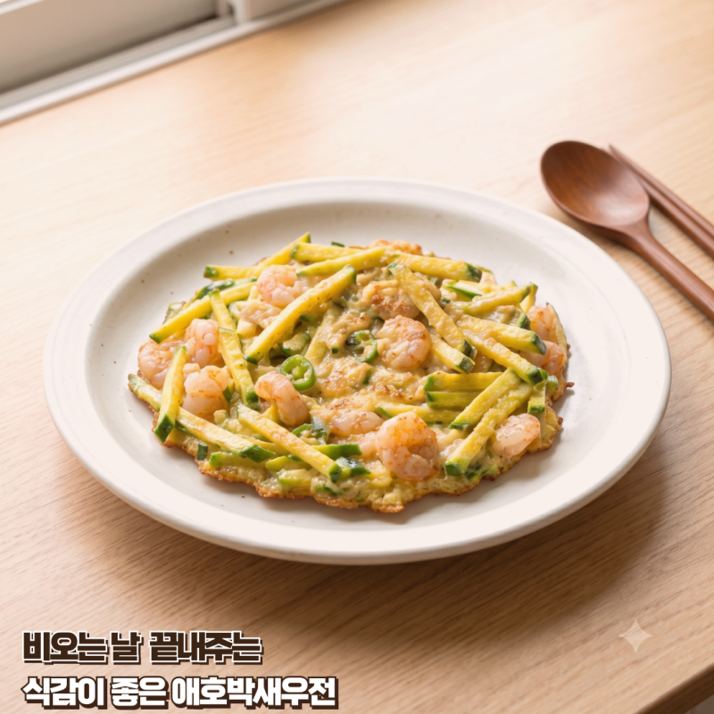비오는 날 파전 대신 바삭한 애호박새우전 레시피