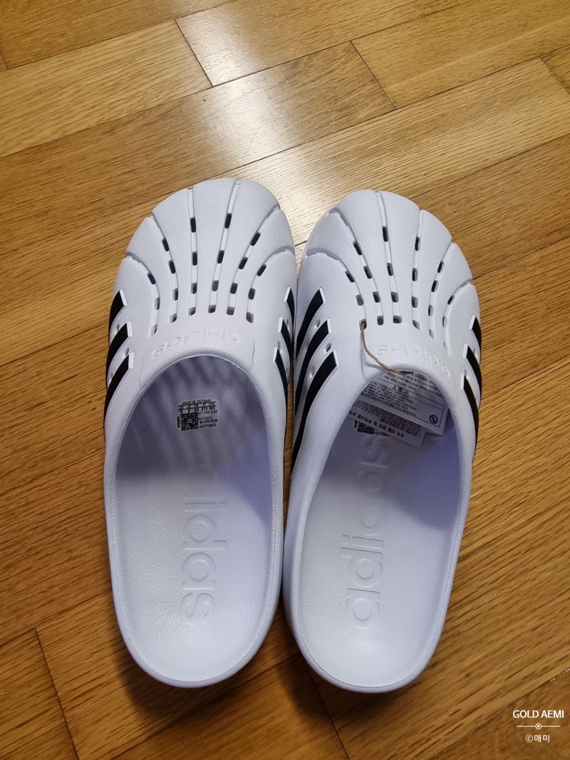 중학생 발 편한 슬리퍼 추천! 발 편한 "아디다스 아딜렛 클로그 슬리퍼" 화이트(발등 높은 사....