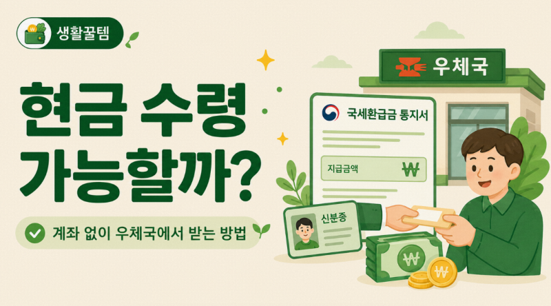 근로장려금 현금 수령 가능할까? 계좌 없이 우체국에서 받는 방법