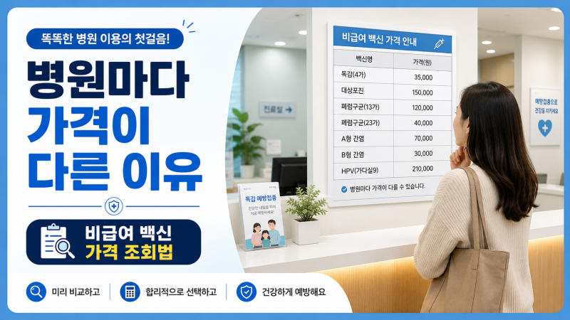 같은 예방접종인데 병원마다 가격이 다른 이유｜비급여 백신 가격 조회법 총정리 (심평원·....