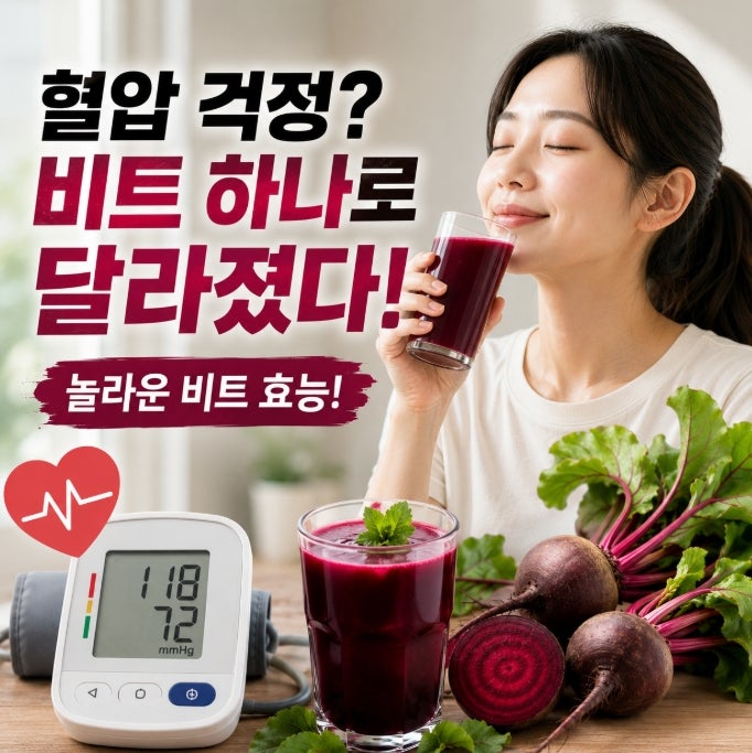 혈압이 걱정돼서 알아봤는데, 비트 효능이 이 정도일 줄은 몰랐다