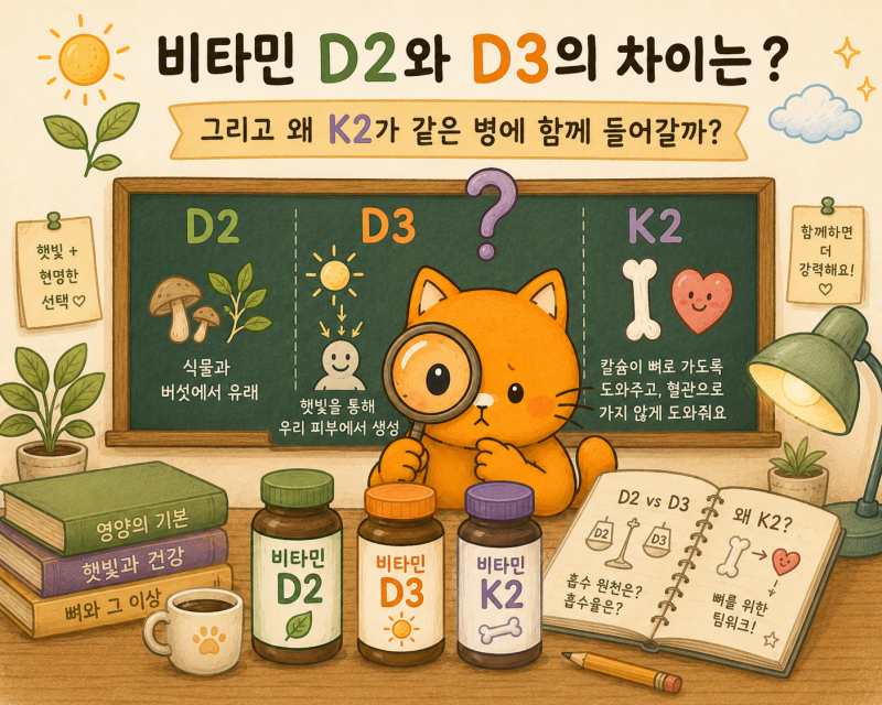 비타민D2 vs D3, 그리고 K2와 함께 먹어야 하는 이유 (4편)