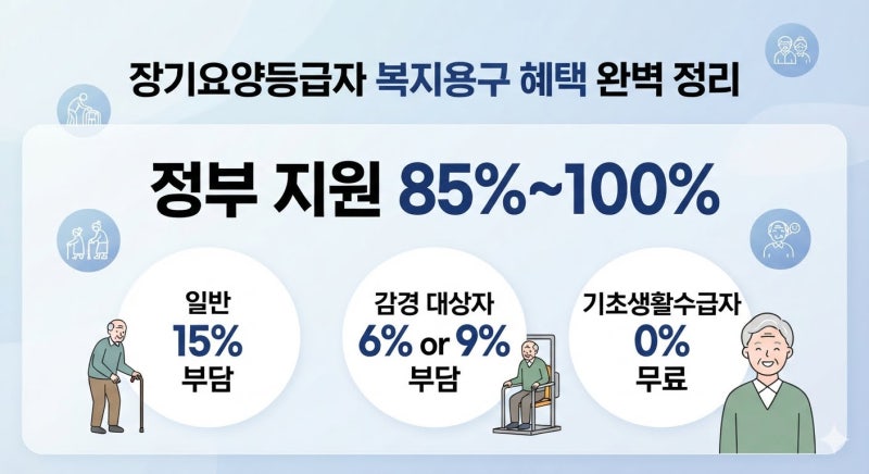 [노인장기요양보험] 장기요양등급자 복지용구 혜택 완벽 정리 (지원 품목, 본인부담금, 신청 ....