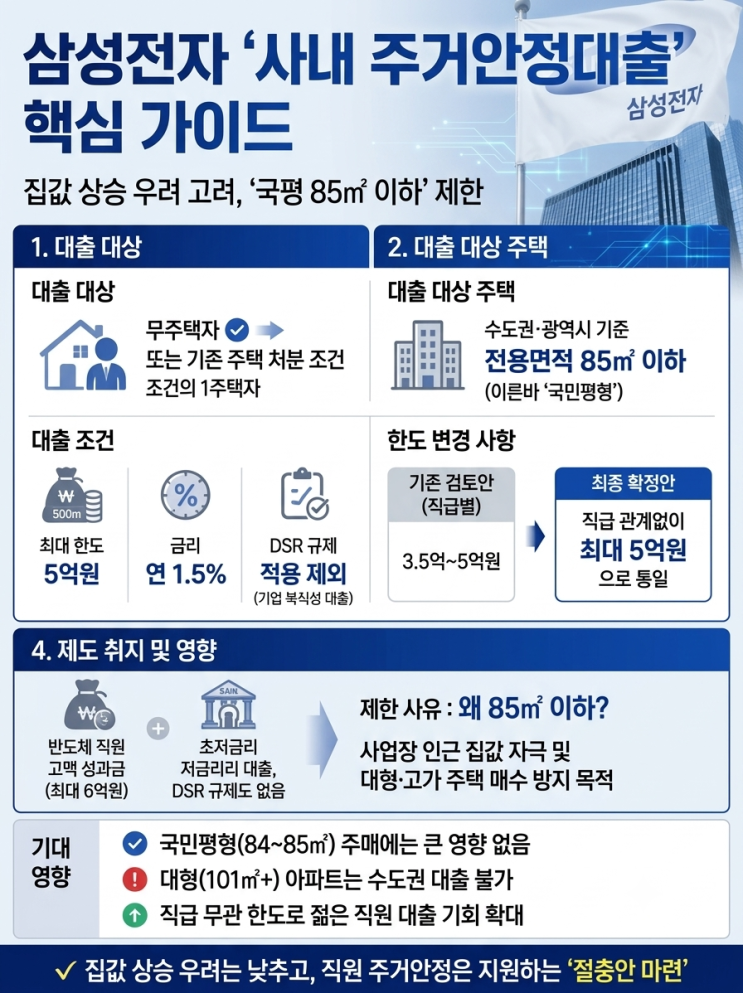 삼성전자 <b>사내대출</b> 5억, 금리 1.5% — 조건과 주담대 영향 정리